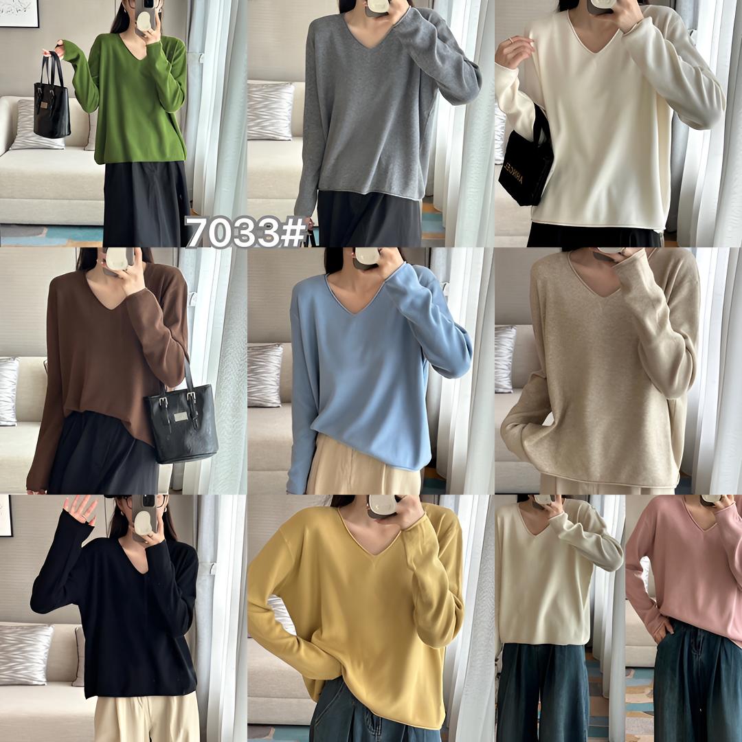 圆领法式亮片打底衫女百搭气质衫内搭长袖