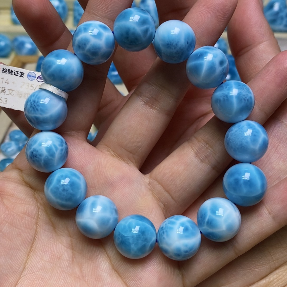 针钠钙石（海纹石）未镶嵌手链