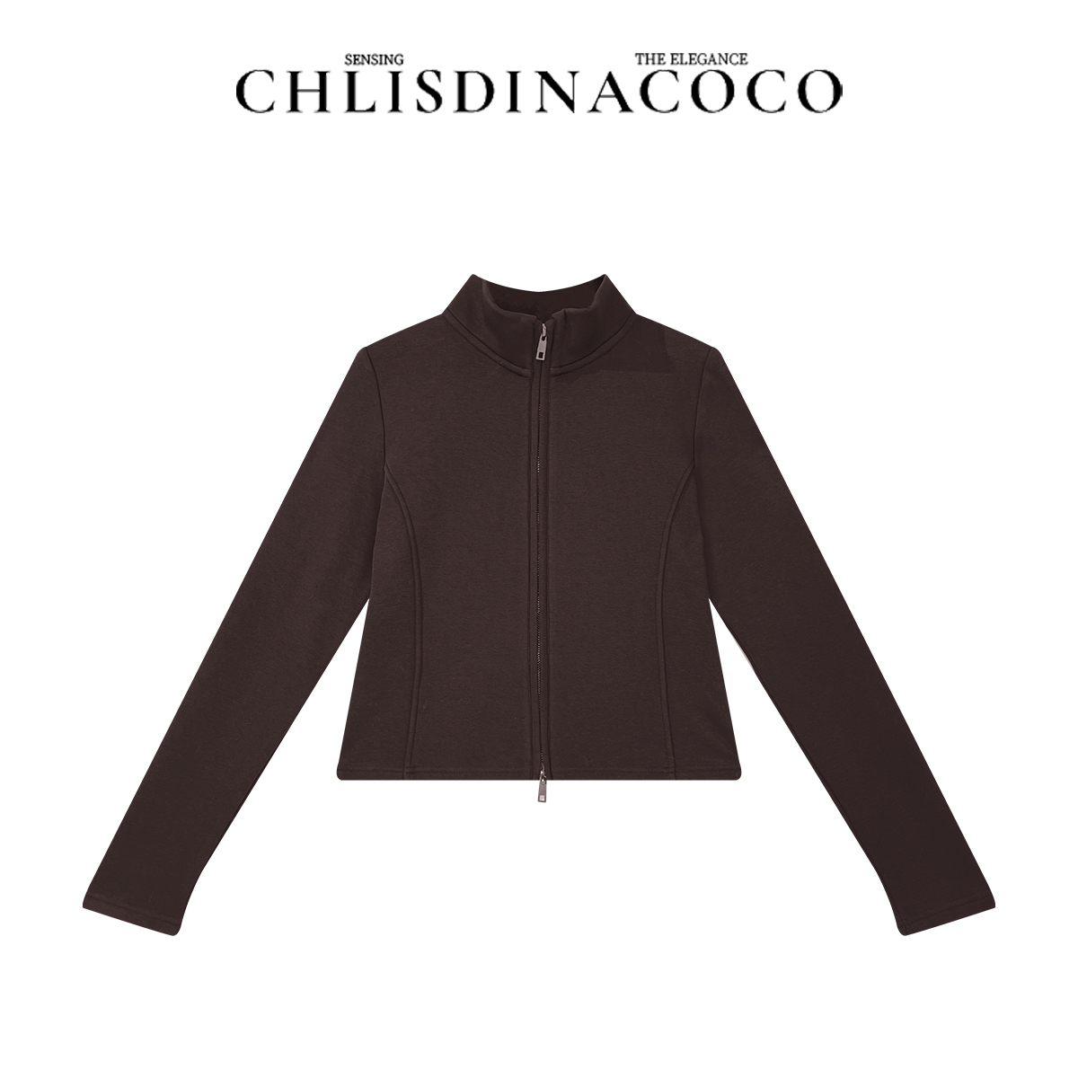 |迟到的coco|高定秋冬百搭简约长袖单拉链短外套L3WT01630