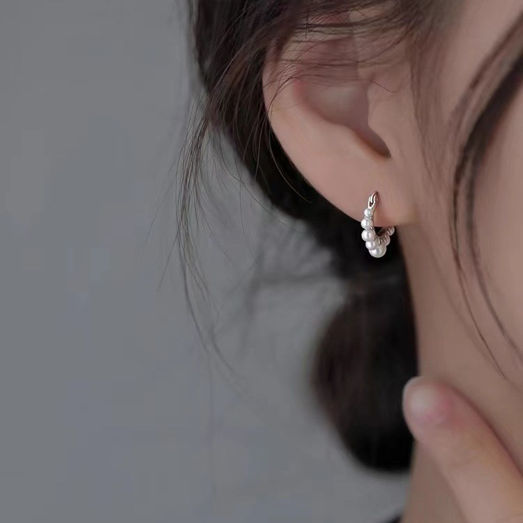 925银耳饰 珍珠耳环纯银/轻奢小众耳钉新款爆款高级感耳饰