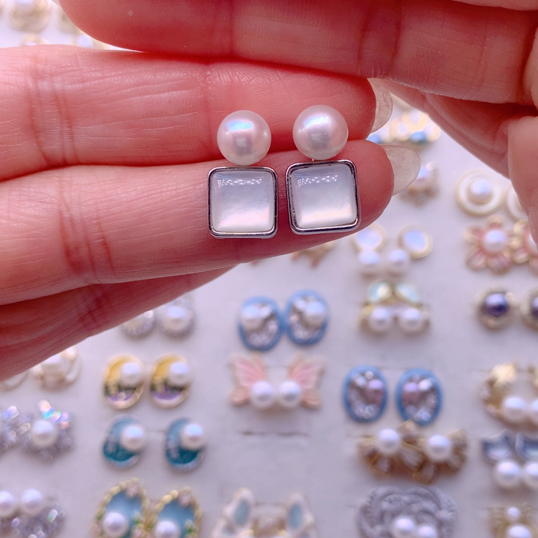 耳饰合金淡水珍珠