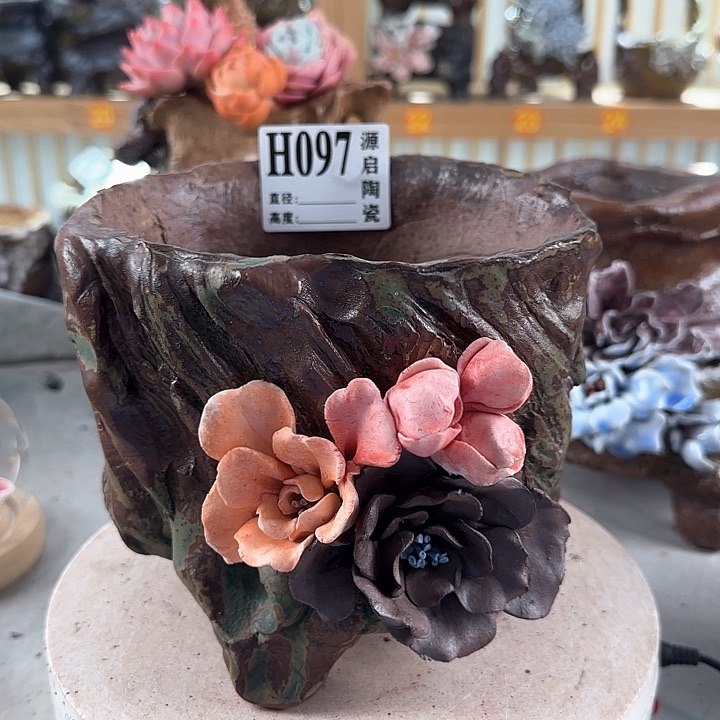 紫砂花盆景德镇花盆097