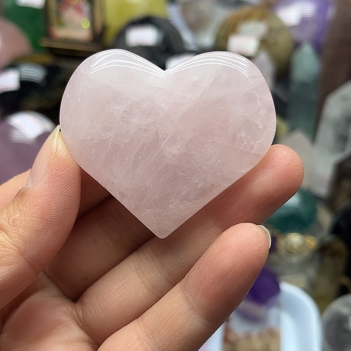 珠宝半成品未镶嵌水晶54克粉水晶爱心