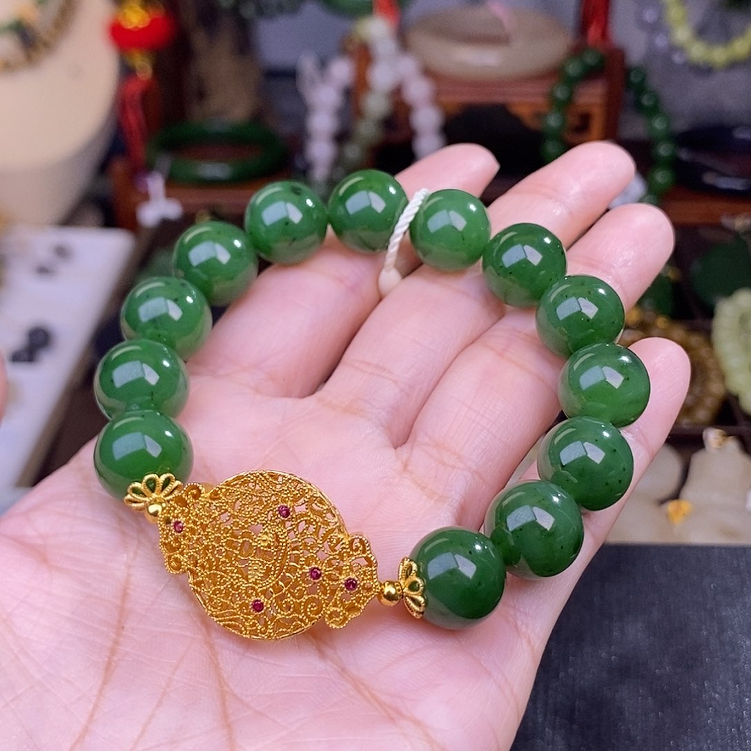 和田玉碧玉手链约12清货价未镶嵌