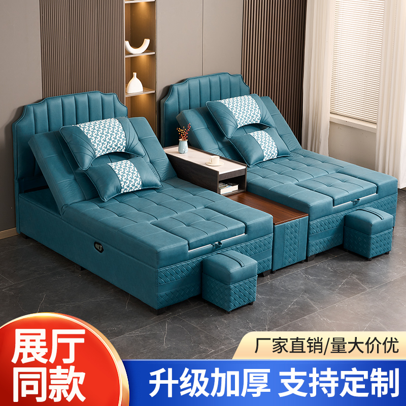 养生足疗沙发按摩床一体泡脚足浴床采耳床洗浴中心大厅沙发床定制