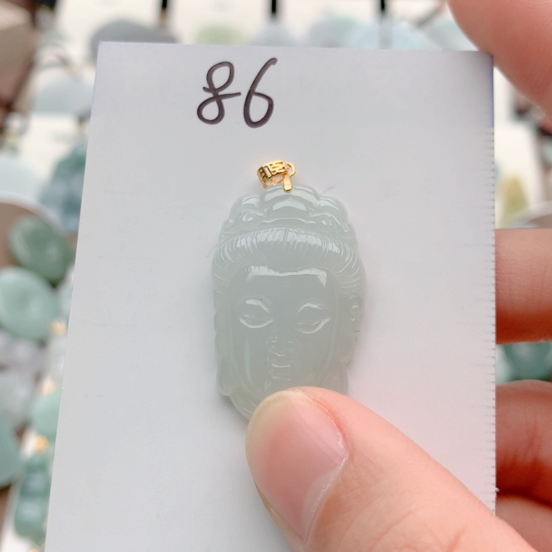 翡翠银S925镀金镶嵌颈饰吊坠