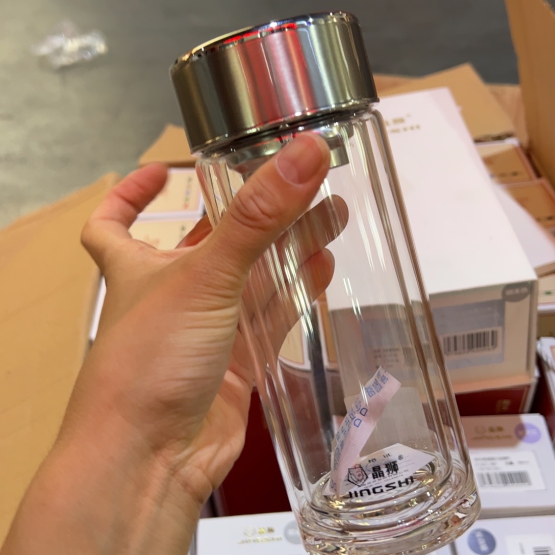 晶双层玻璃杯340玻璃杯提环本色玻璃杯