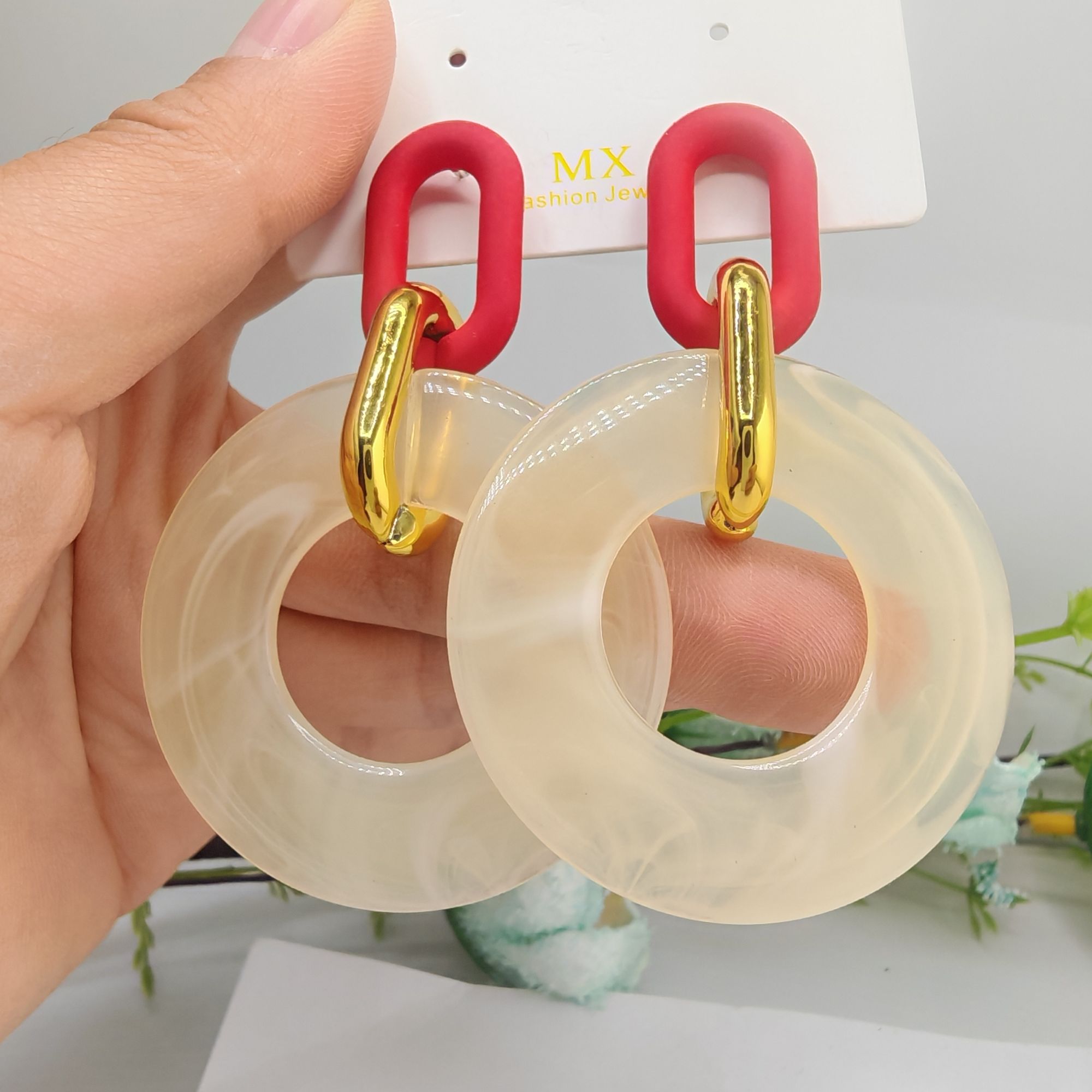 非金属亚克力耳饰 高级感气质亚克力新款爆款港风耳饰小众饰品