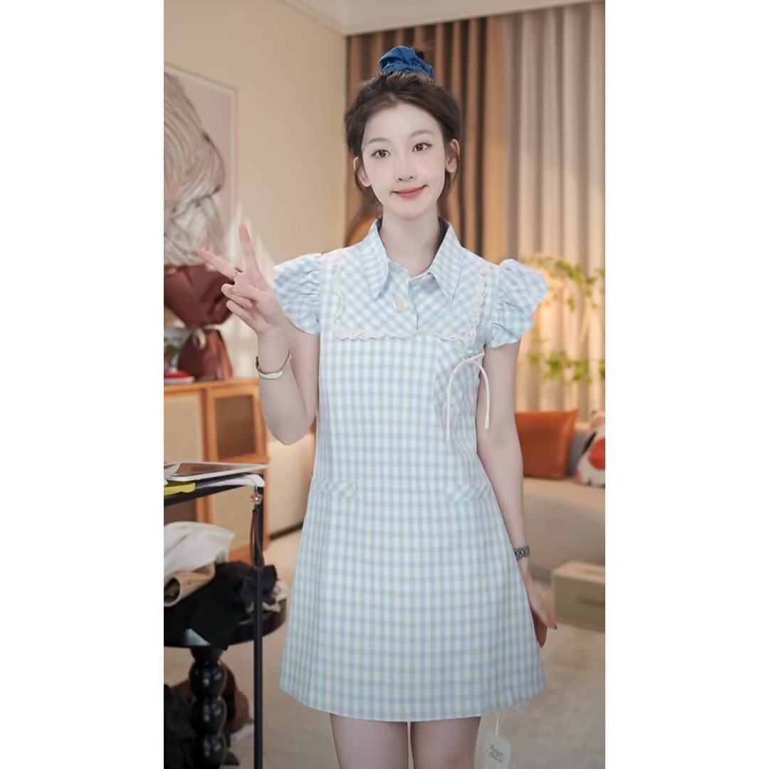 【笑一】蓝格&K506夏季连衣裙