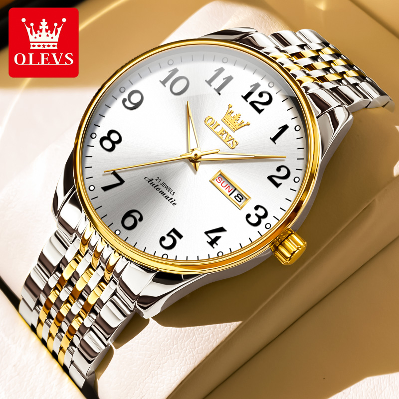 正品欧利时超薄中老年机械表男款男士简约防水父亲节送爸爸6666