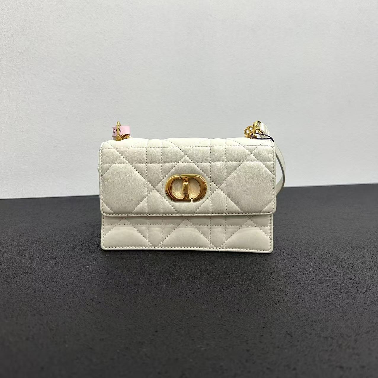99新 DIOR/迪奥 壹所奢品/miss caro 白金 单肩斜跨包 元旦女包