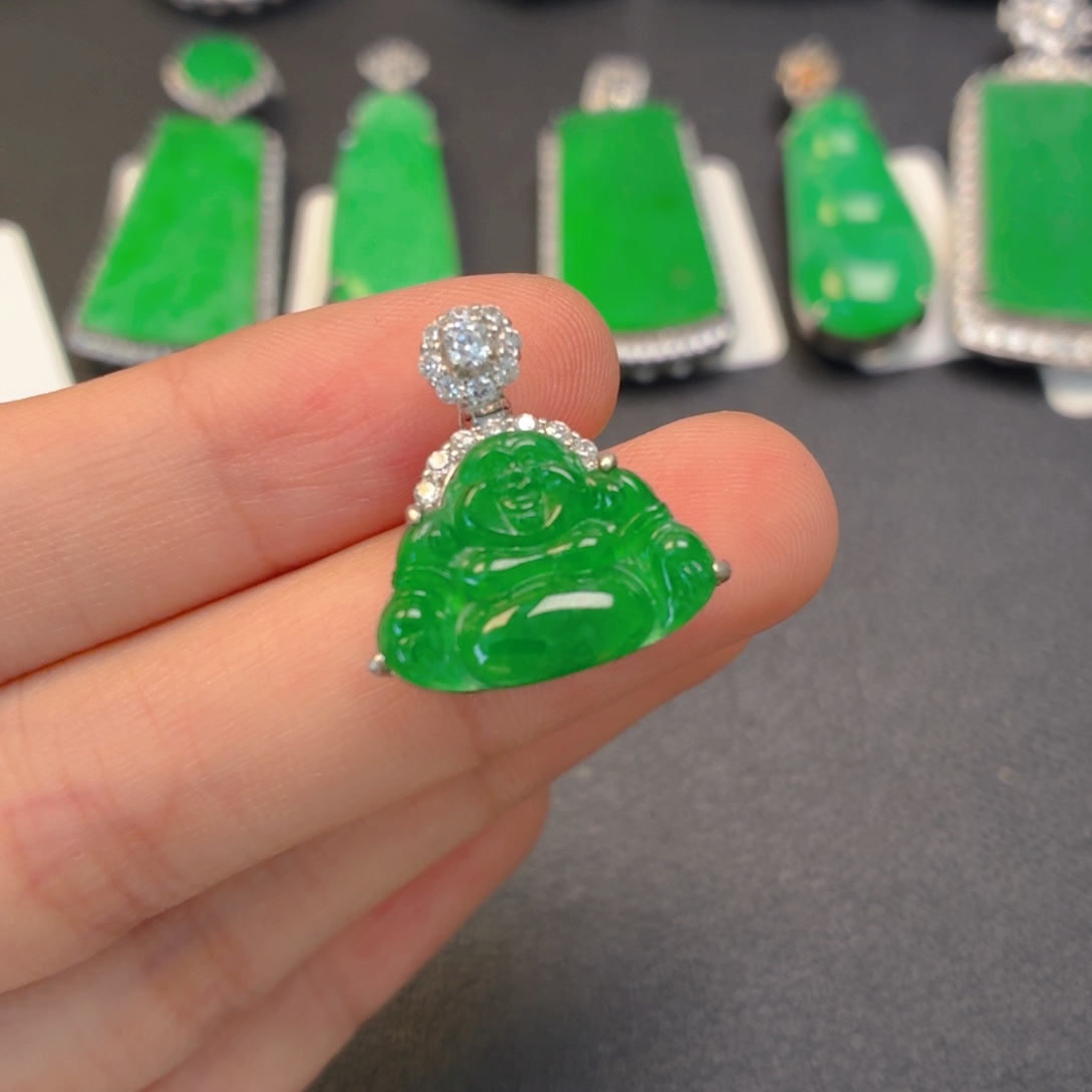 翡翠银S925镶嵌颈饰