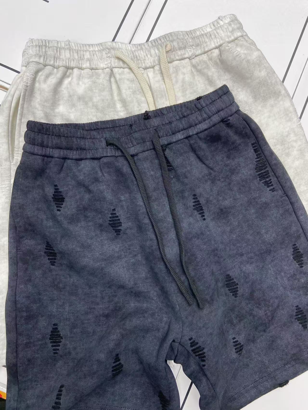 【70号链接】*脏脏短裤*夏季新款开口笑破洞美式潮流五分裤6752