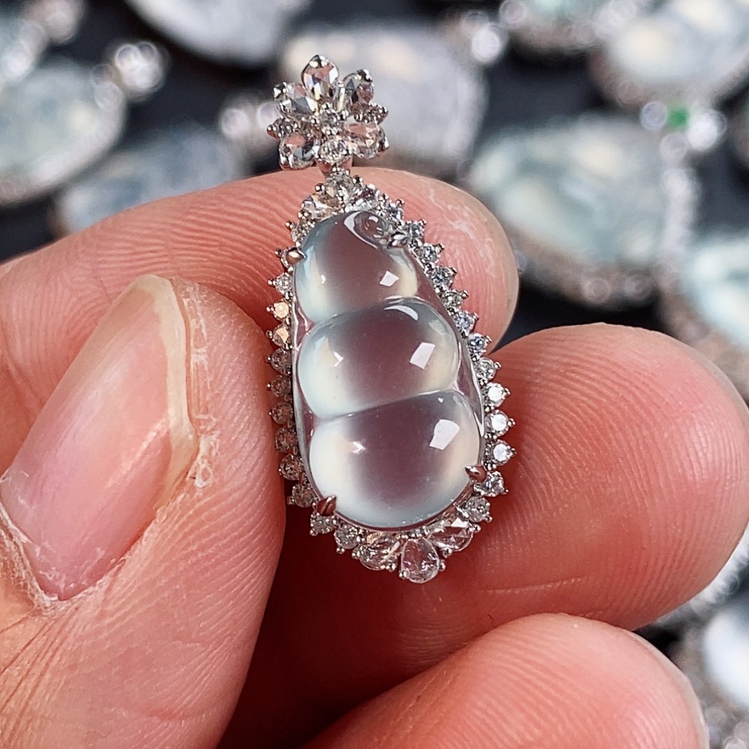 翡翠颈饰18K金镶嵌啊啊啊啊啊啊