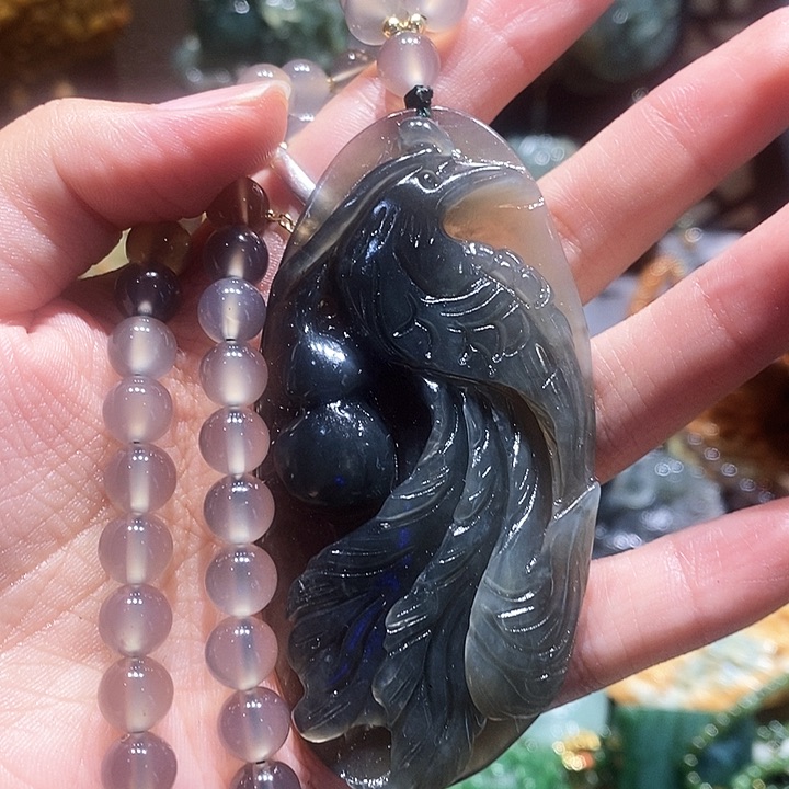 岫玉未镶嵌毛衣链