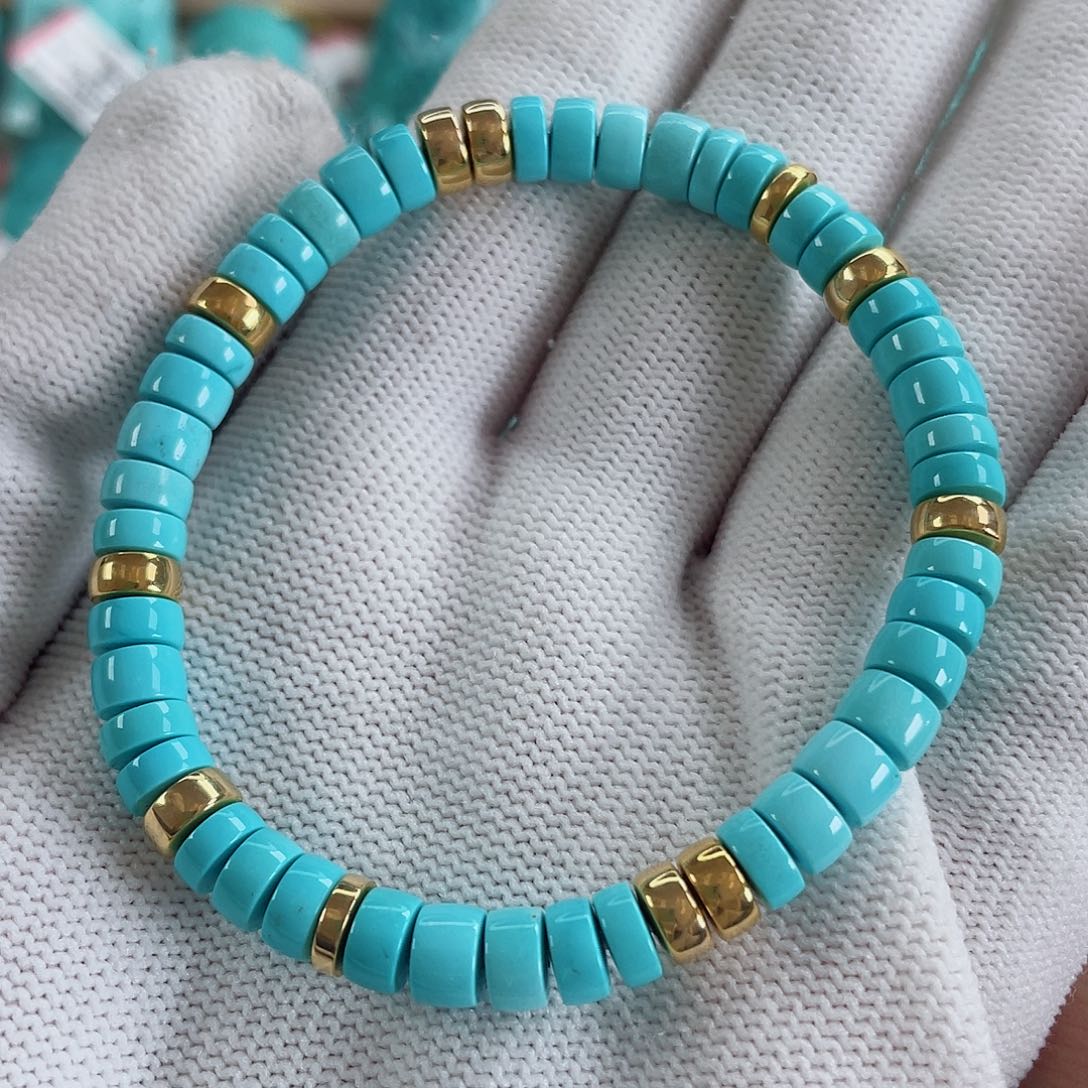 绿松石颈饰18K金镶嵌