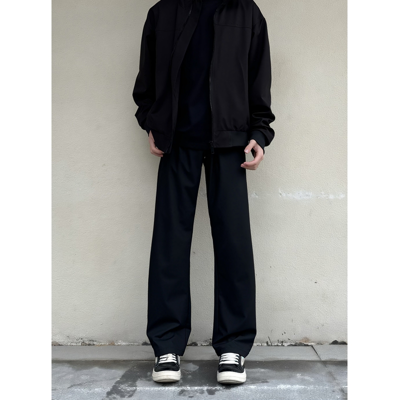 早秋款四面弹垂感弯刀直筒舒适潮流休闲裤显高显瘦定制大码西裤