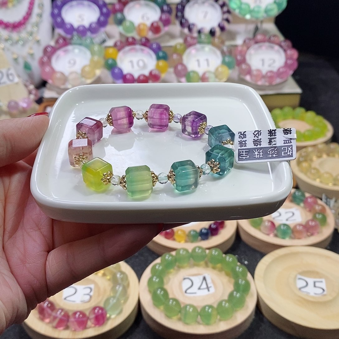 萤石手链未镶嵌糖果方糖