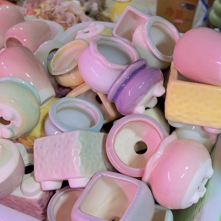 陶瓷花盆当场凑满12包邮随机瑕疵6个