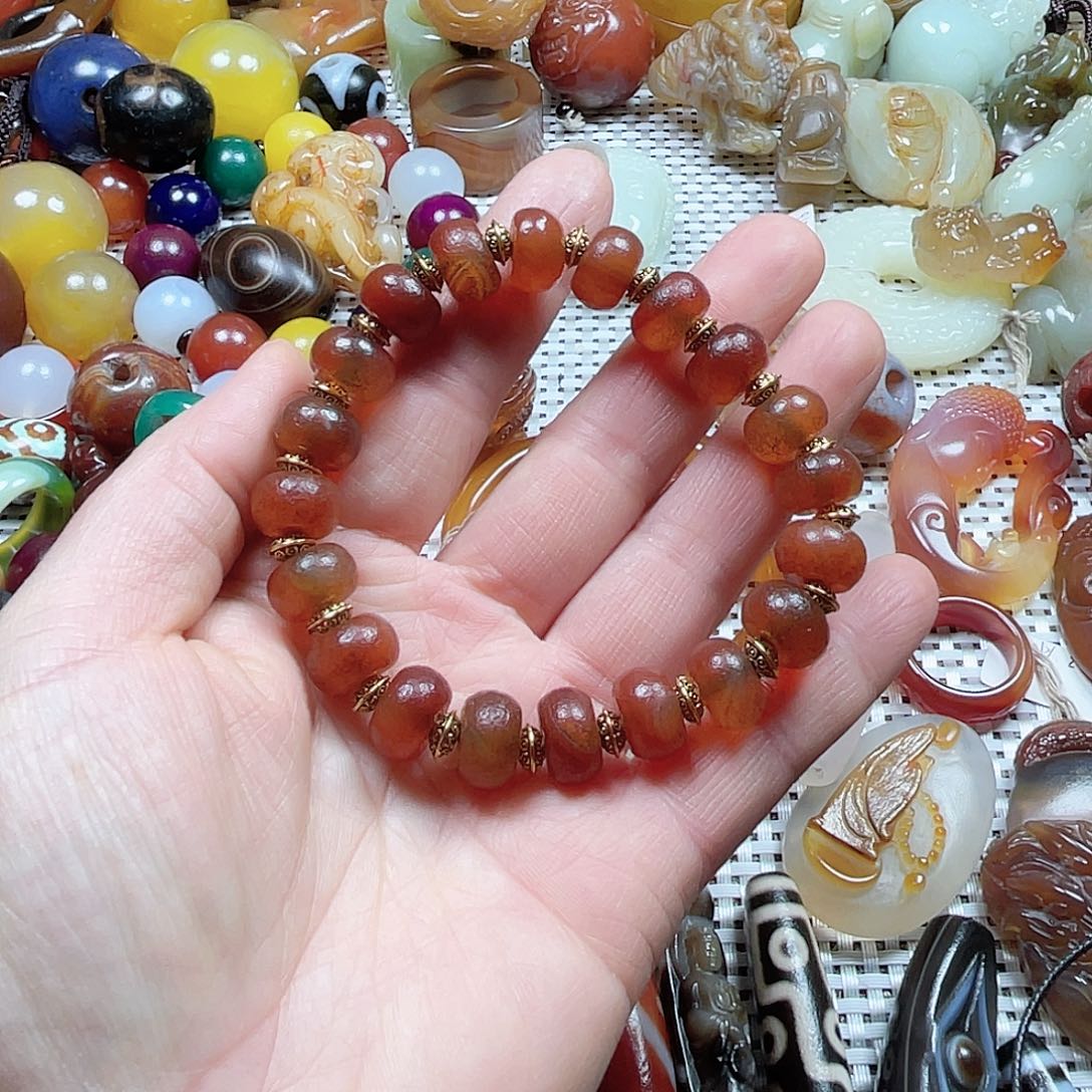 玛瑙/玉髓手链未镶嵌猫***