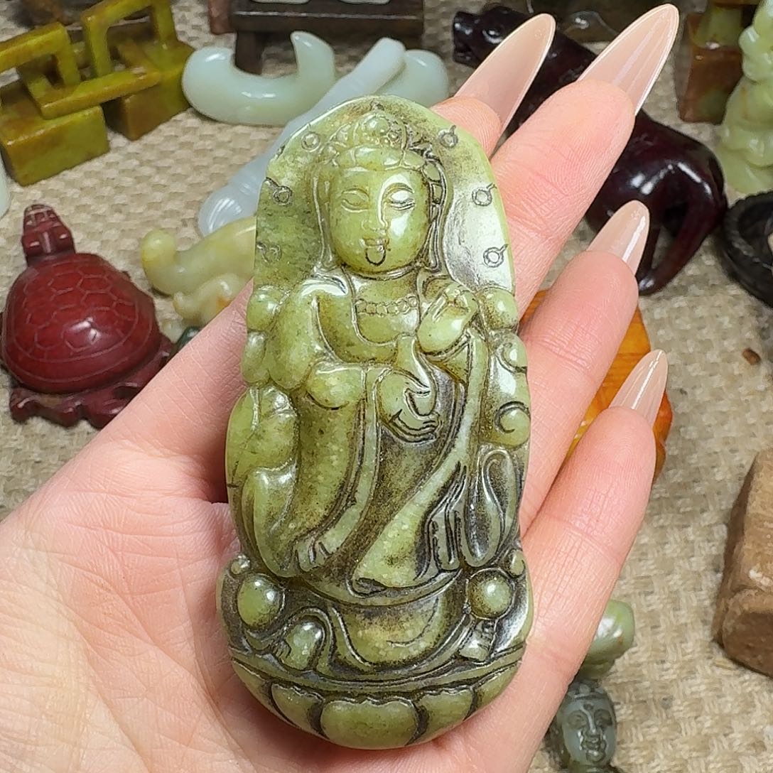 白玉菩提吊坠挂件