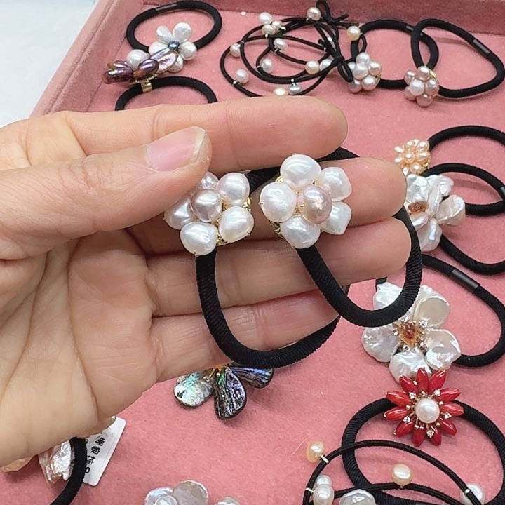 淡水珍珠发饰银S925镶嵌