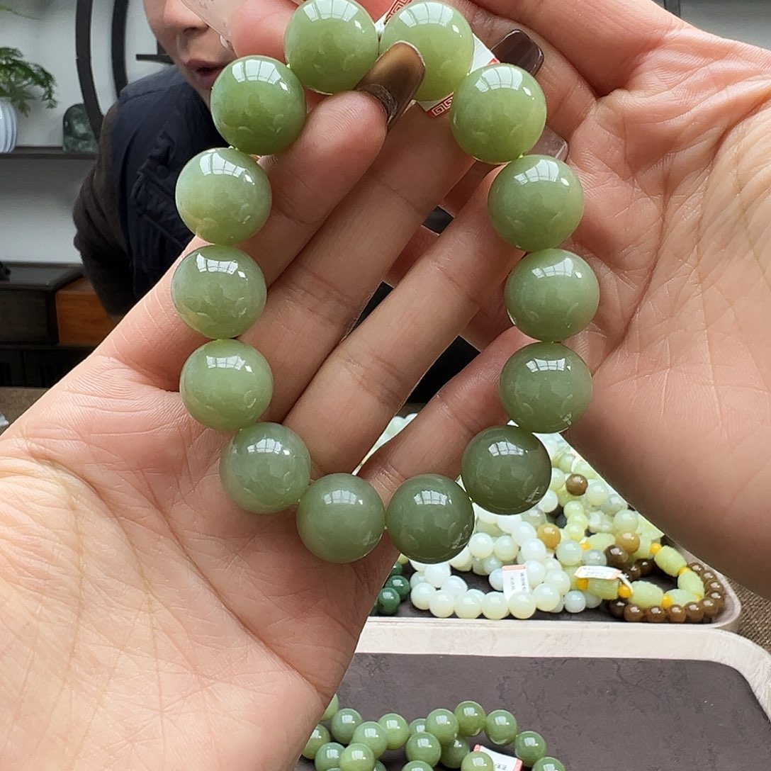 和田玉未镶嵌手链16黄口