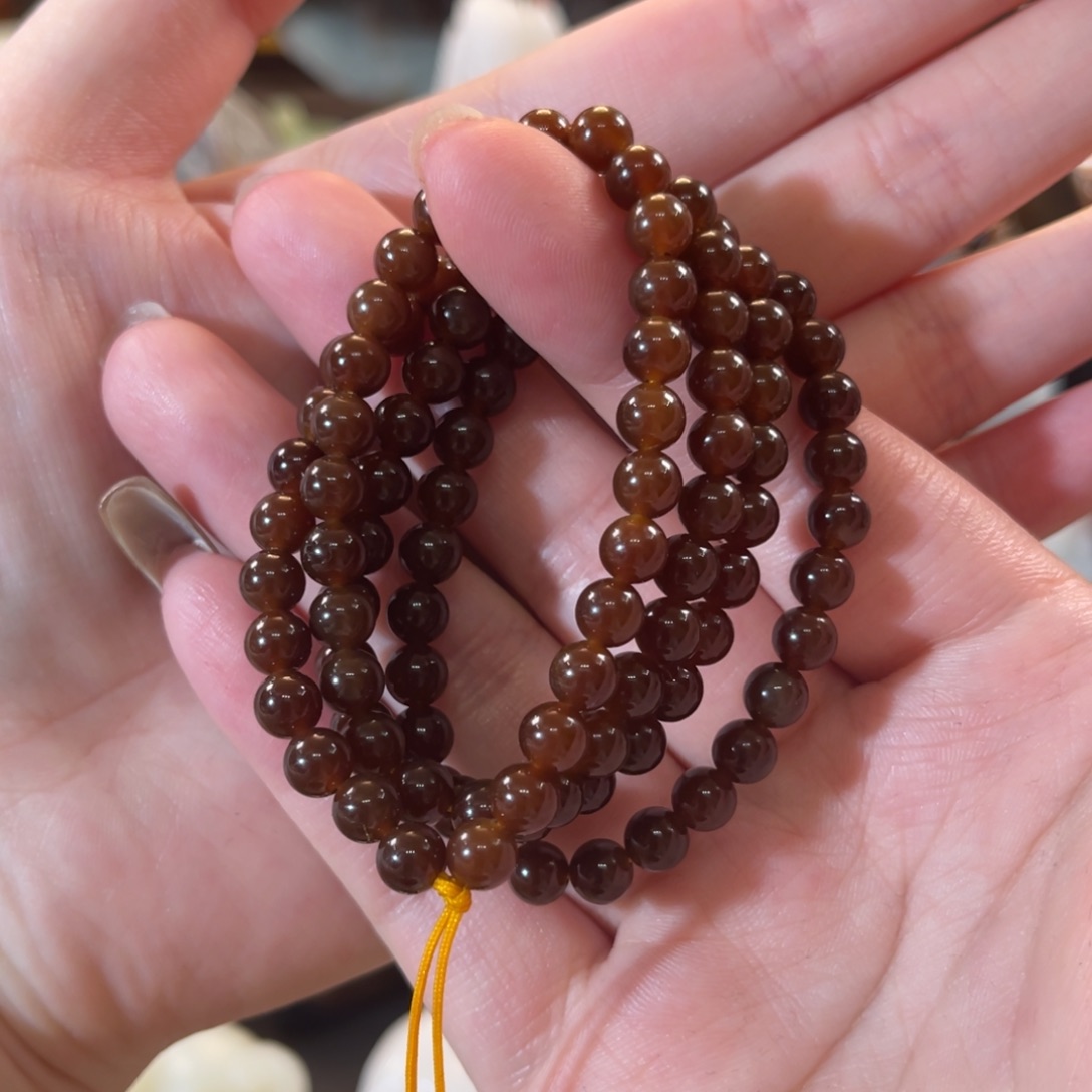 和田玉（糖玉）未镶嵌手串金山全糖6mm108