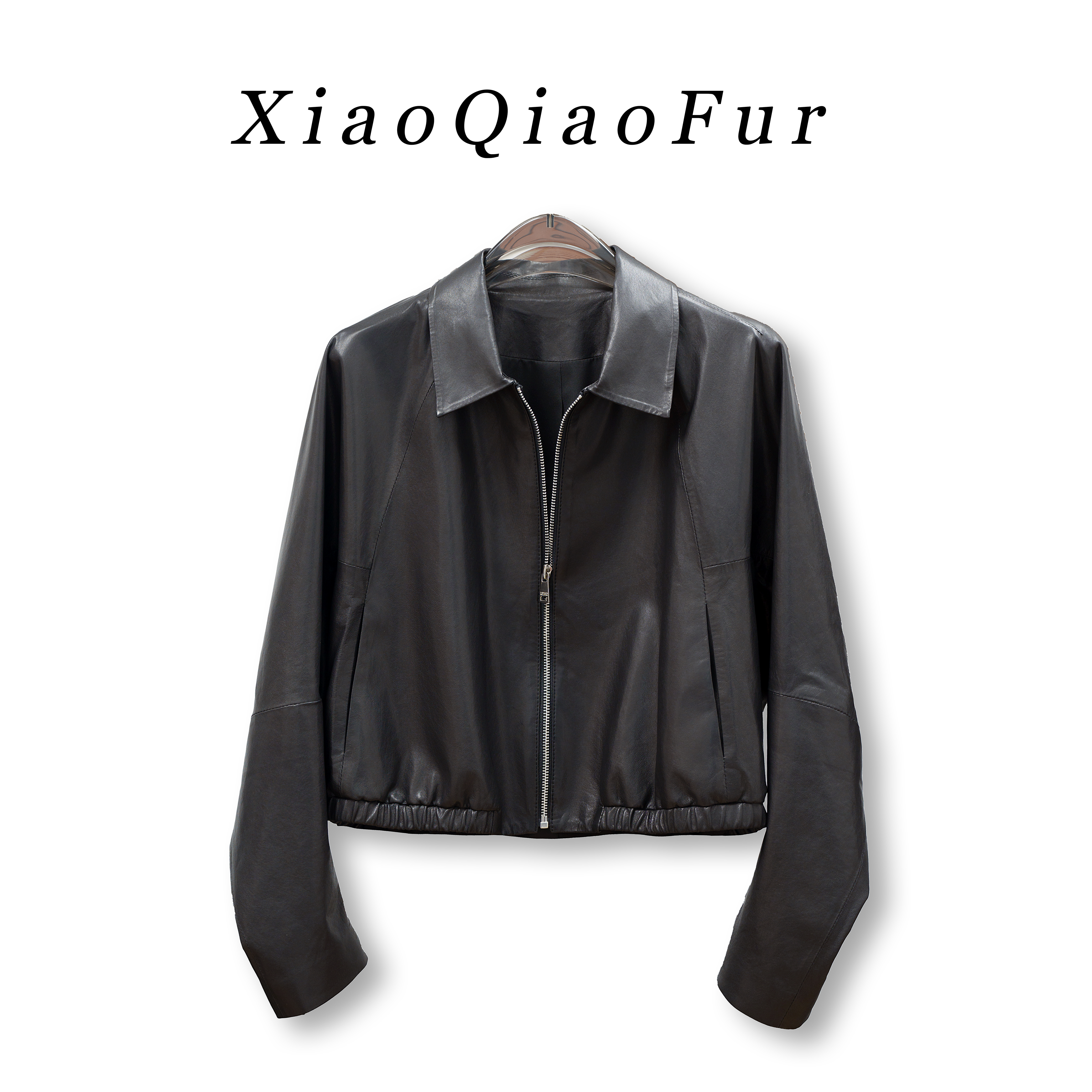 全植鞣工艺绵羊皮真皮外套女短款机车款夹克小个子复古上衣86203