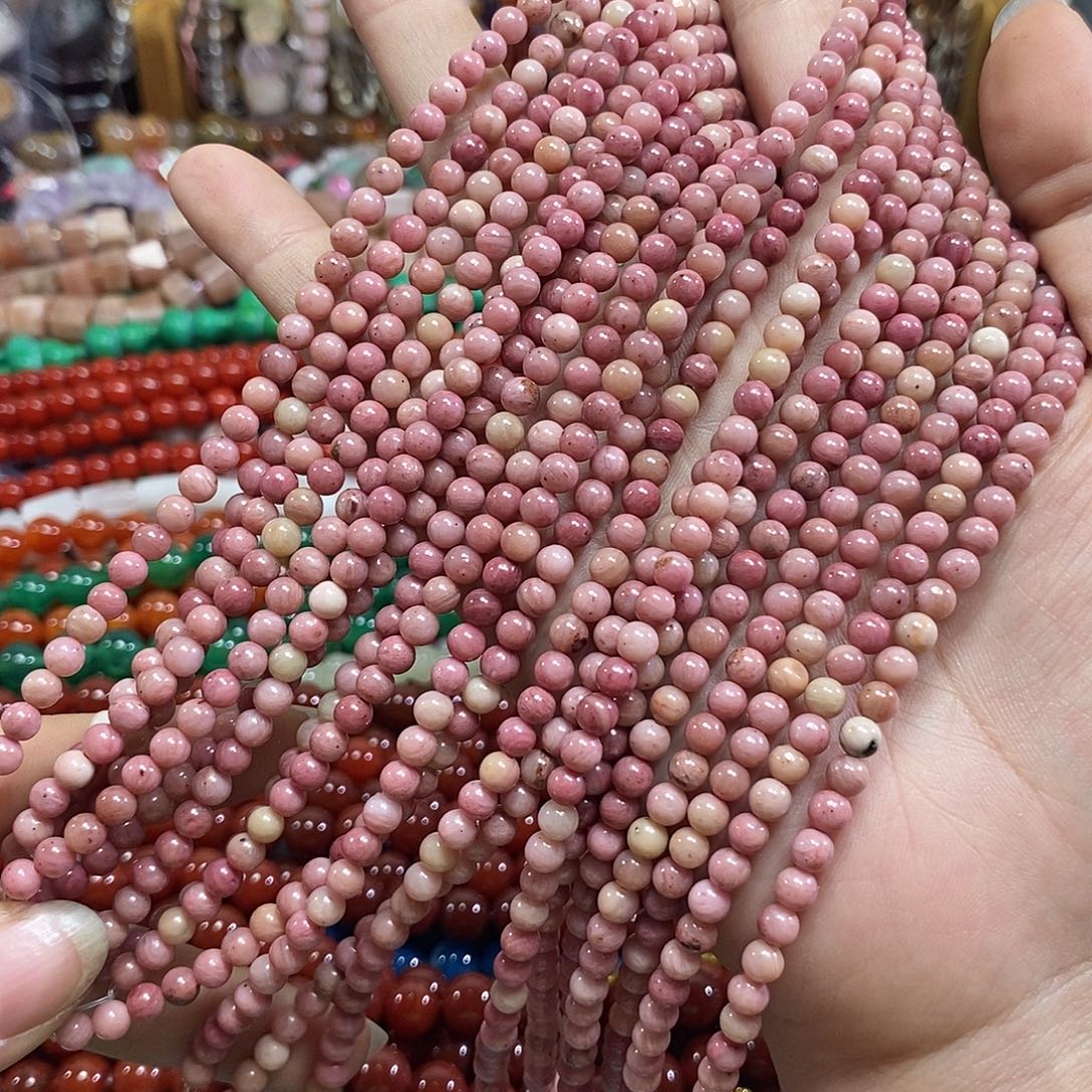 玛瑙/玉髓未镶嵌珠宝半成品红纹一条卡5mm