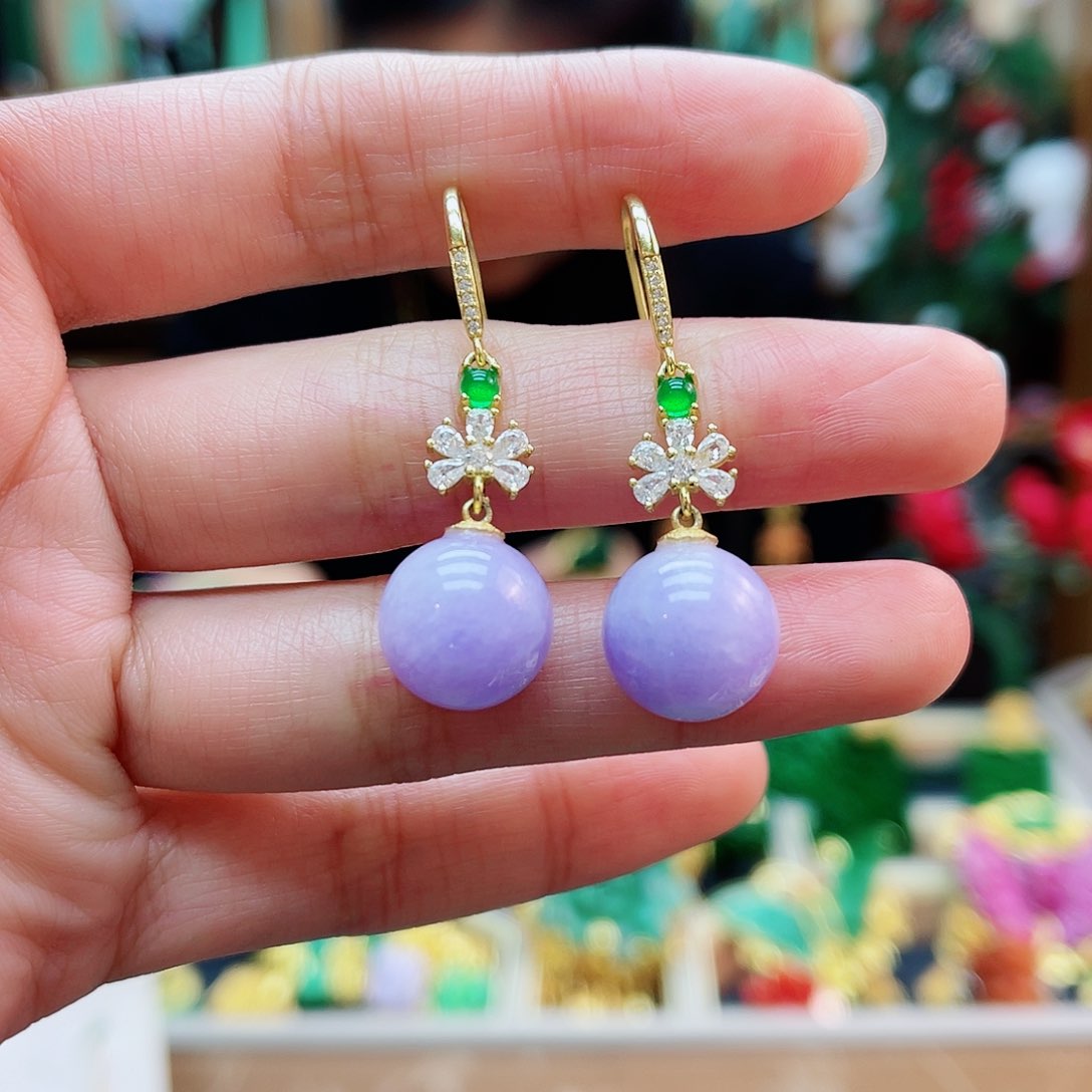 合金翡翠耳饰48小时鉴赏期1