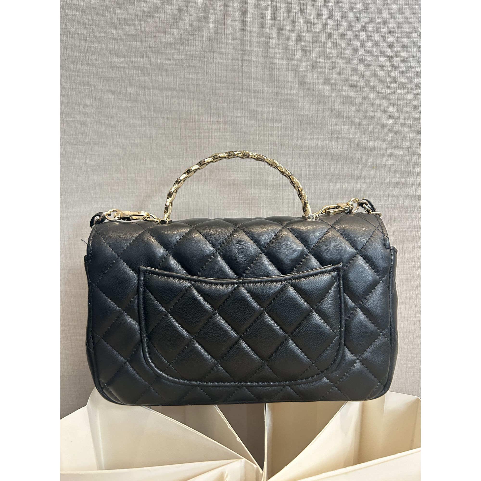 TOLEX2025新款手工时尚重工黑钻手提百搭女包黑色