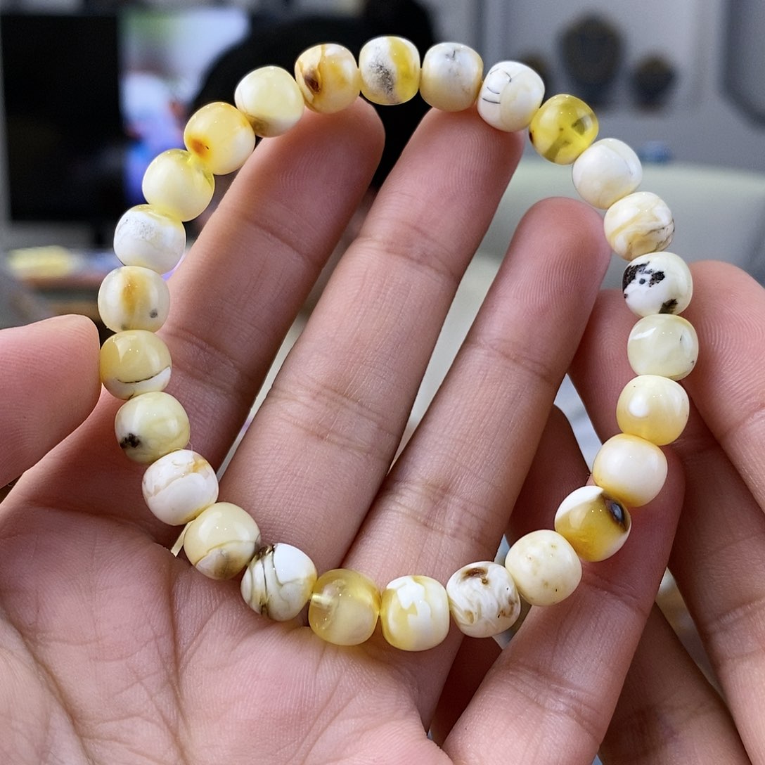蜜蜡珠宝奇石未镶嵌蜜蜡手串8.0mm