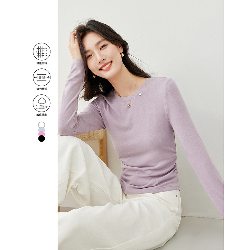 *长袖T恤女打底衫修身显瘦新款设计感休闲上衣M5732/830/M7721