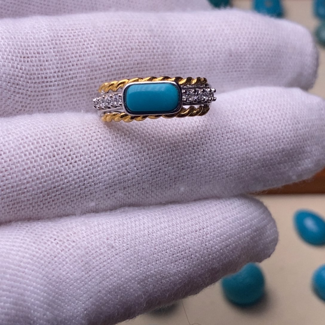 绿松石未镶嵌绿松石戒指