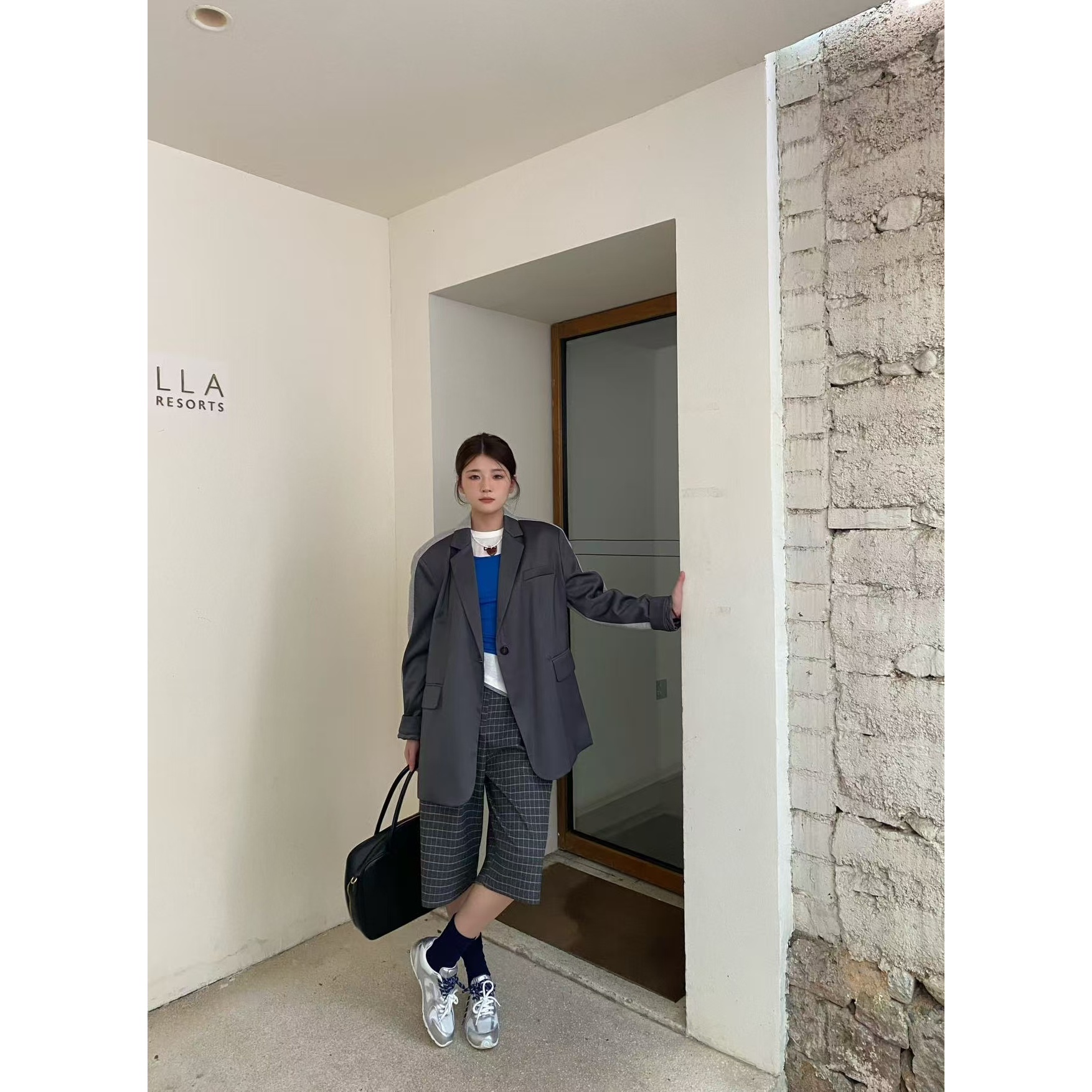 1121翻领拼接西服