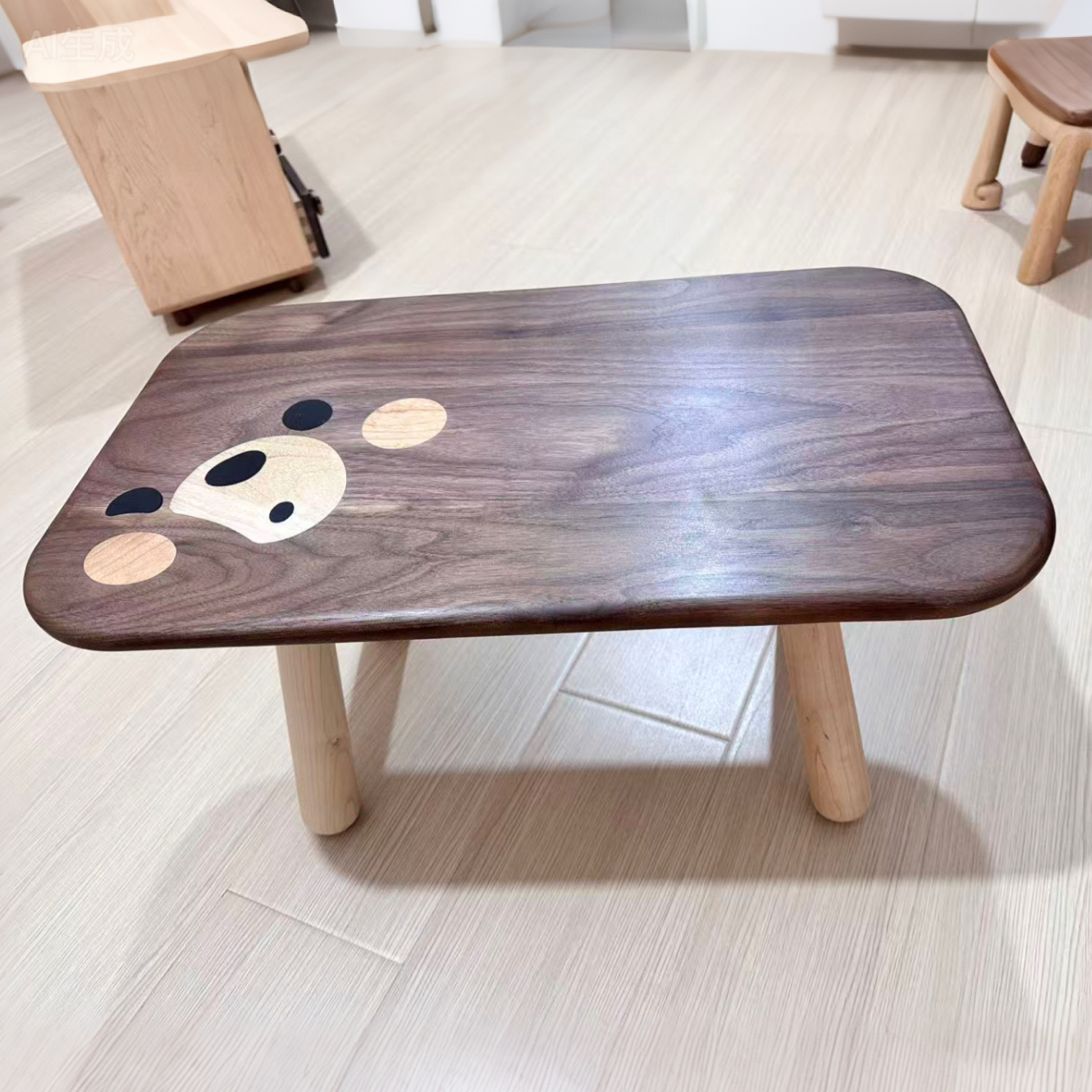 可爱实木小熊小桌儿童桌学习桌实用居家创意