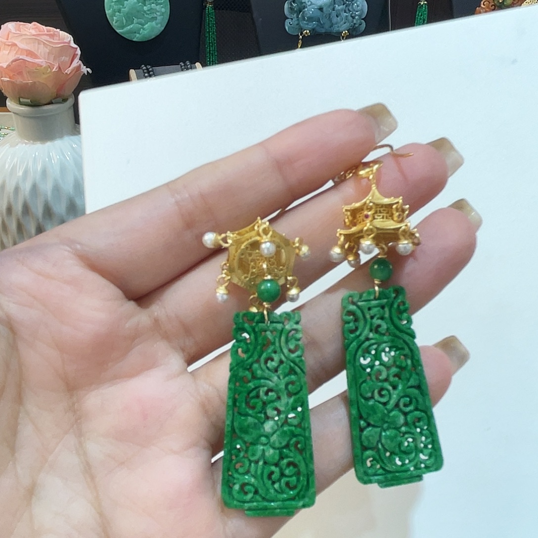 静***音未镶嵌翡翠耳饰精品
