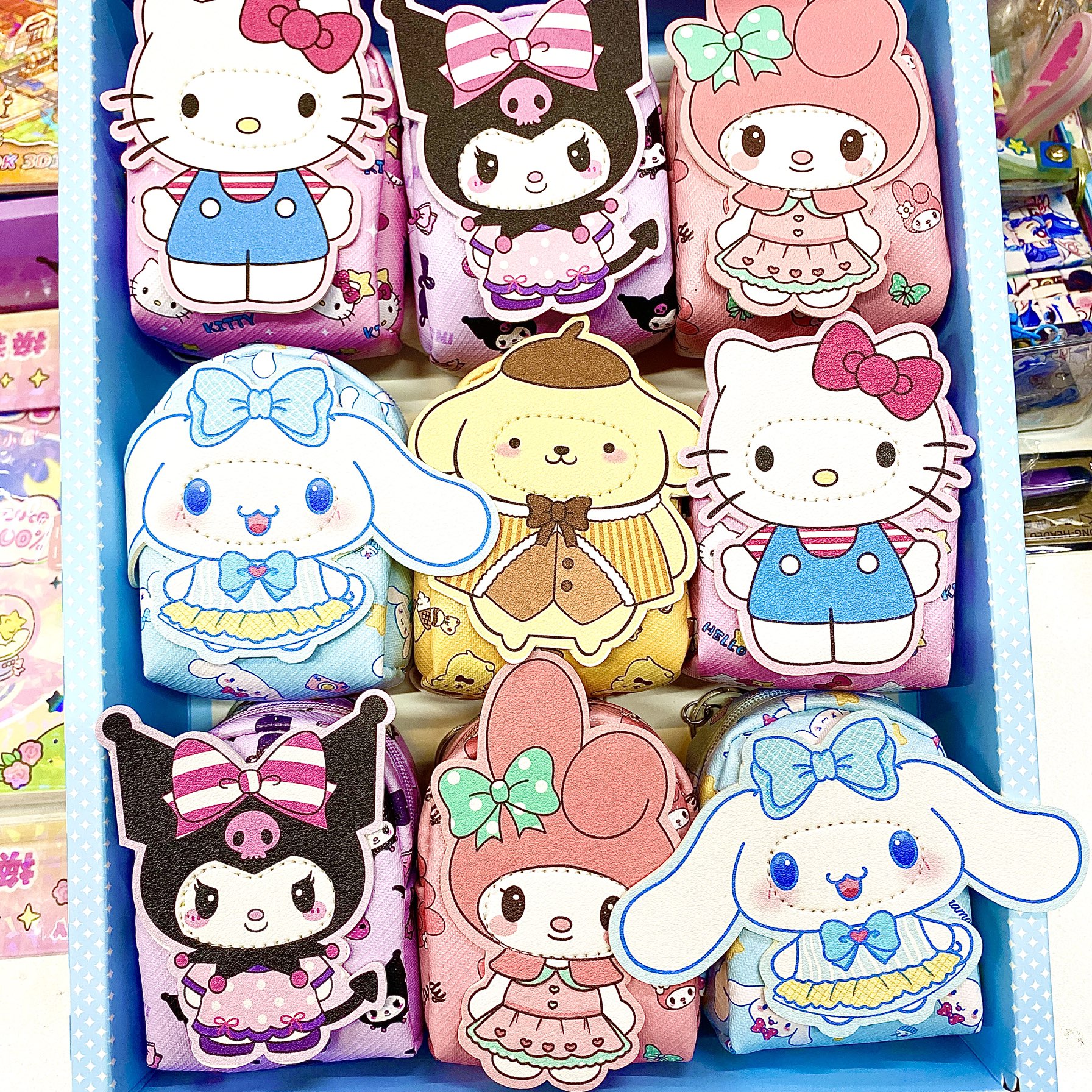 创意卡通造型微缩文具小书包套装PU防水零钱包【拍8单发一整盒9个】