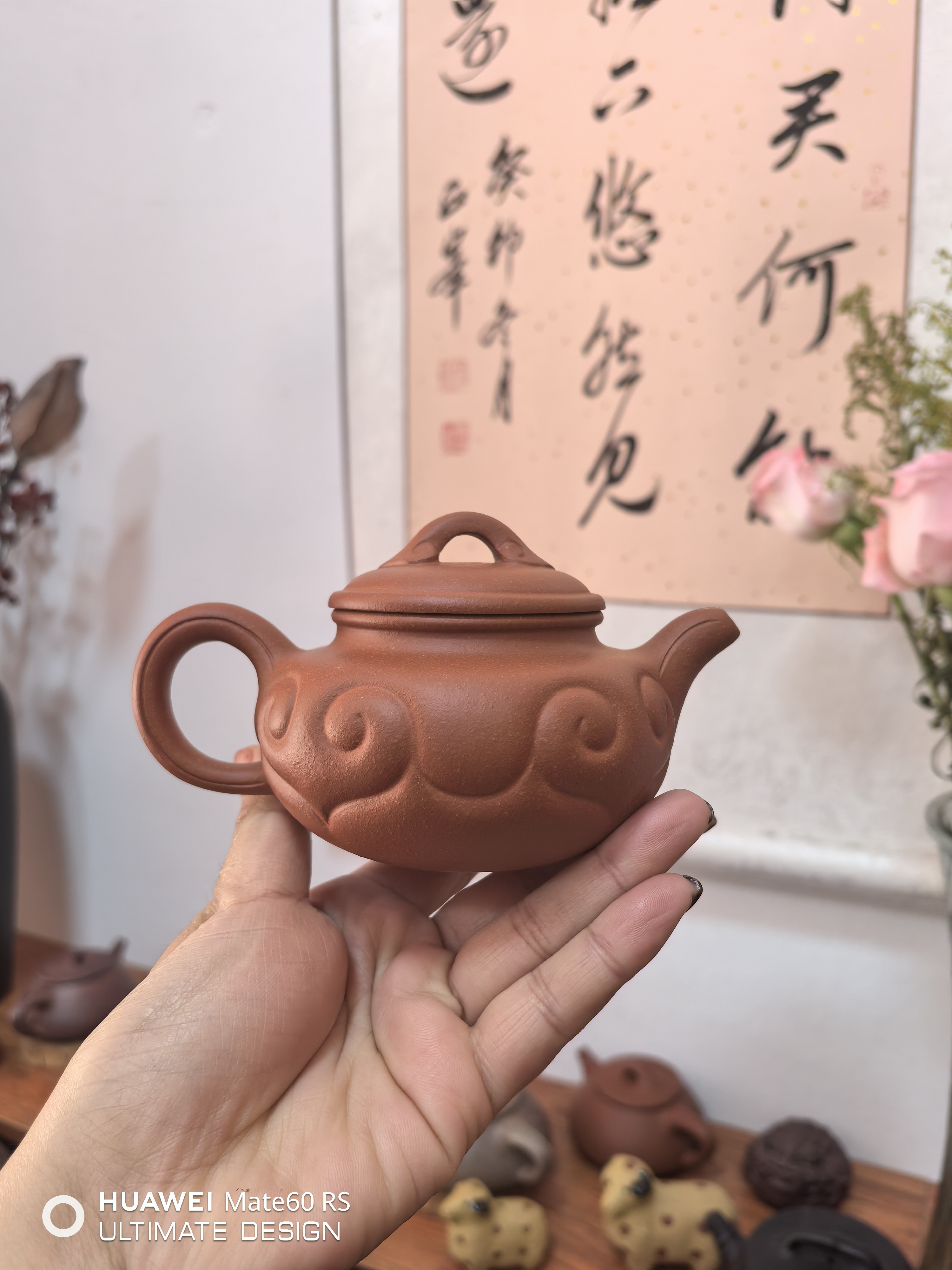 喀左原矿红泥半手工仿古如意紫砂壶