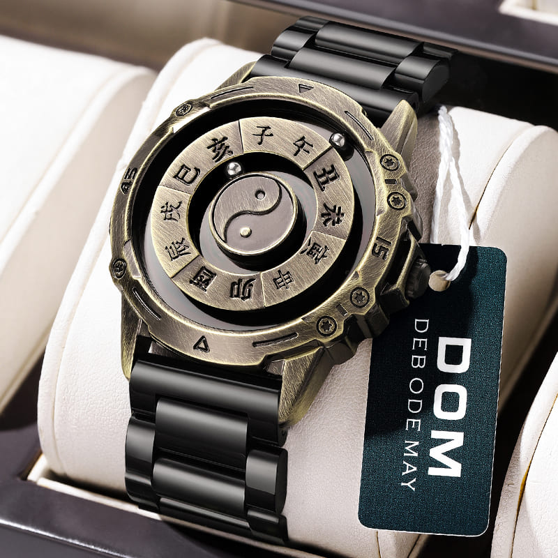 国潮爆款☯️黑科技磁悬浮夜光男表 十二时辰八卦男士潮流防水手表