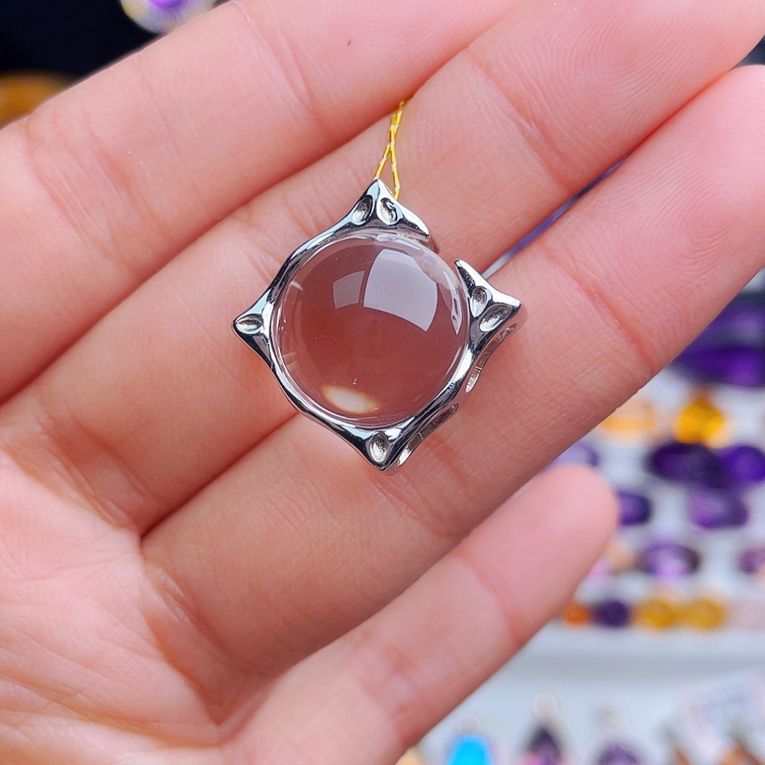 颈饰银S925镶嵌水晶天然保真