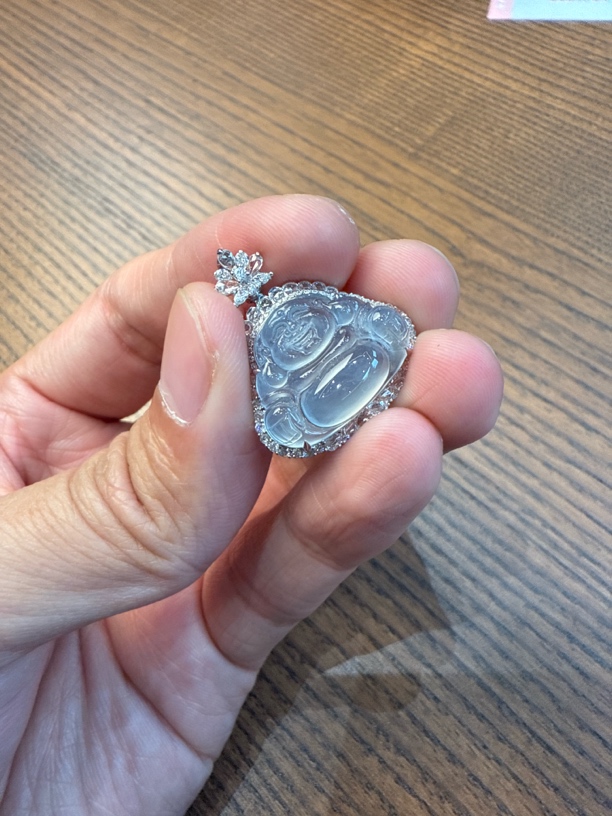 天然缅甸翡翠A货佛公吊坠