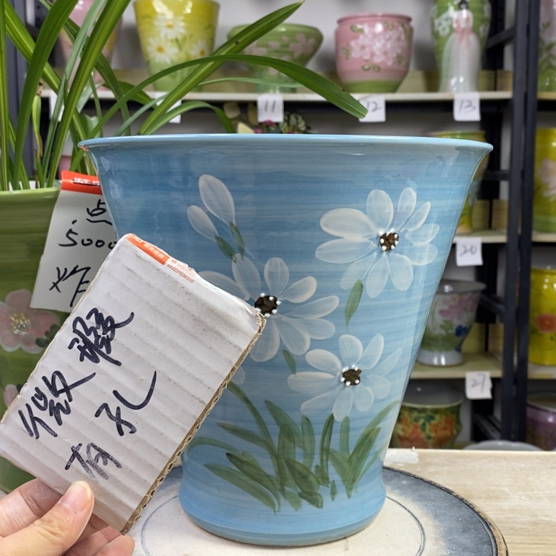 景德镇手工手绘陶瓷花盆