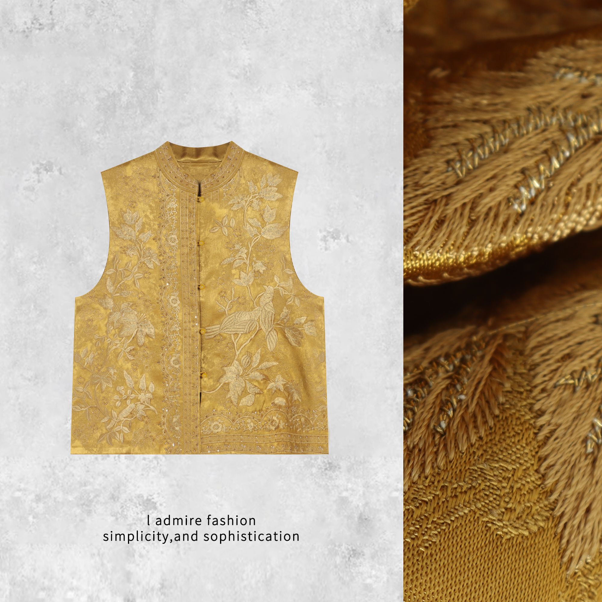 温温【烟柳】国潮刺绣马甲女春季中国风新中式无袖马夹421181