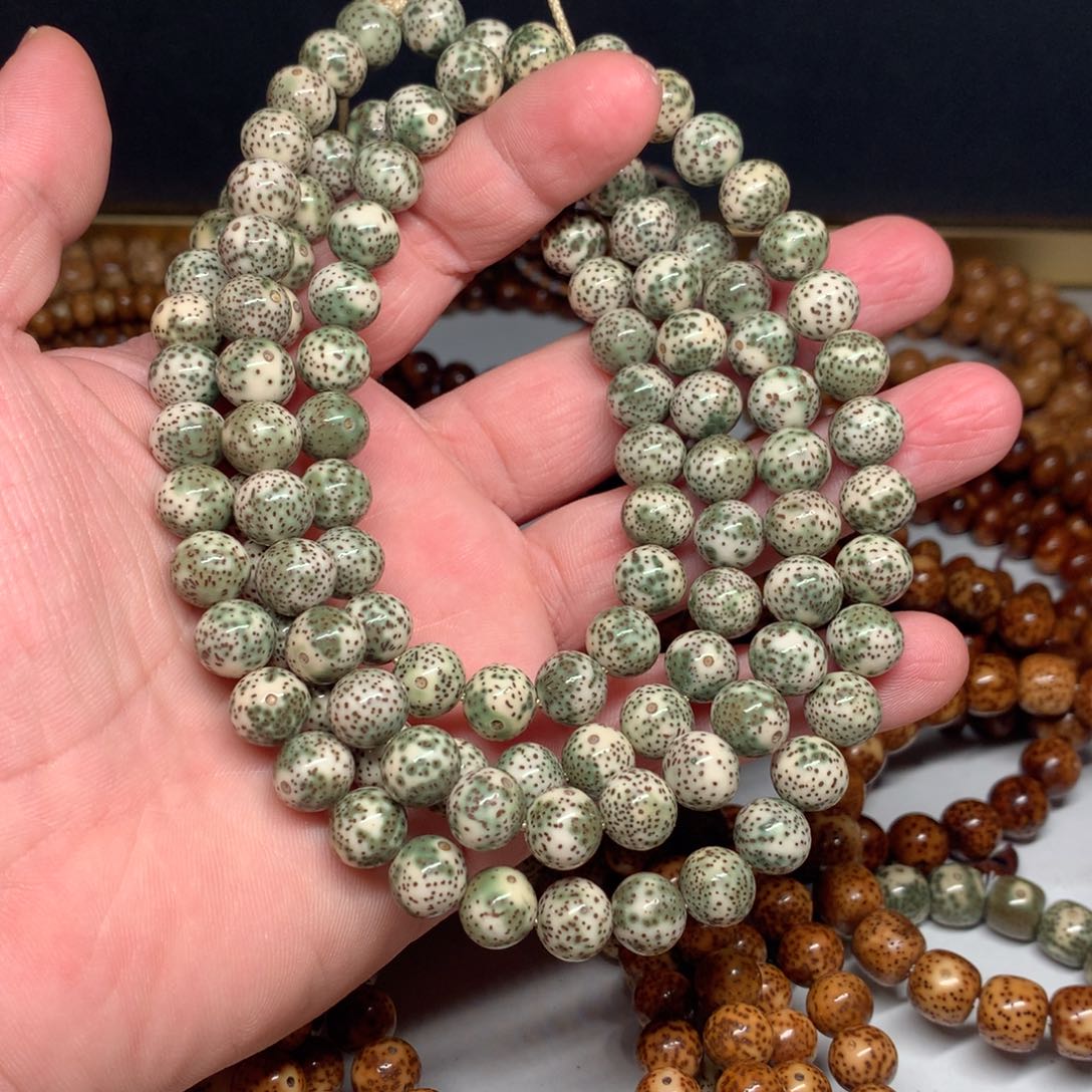 吊坠星月菩提海南原生态10正圆青花