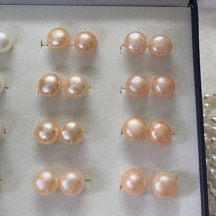 银S925镶嵌淡水珍珠耳饰