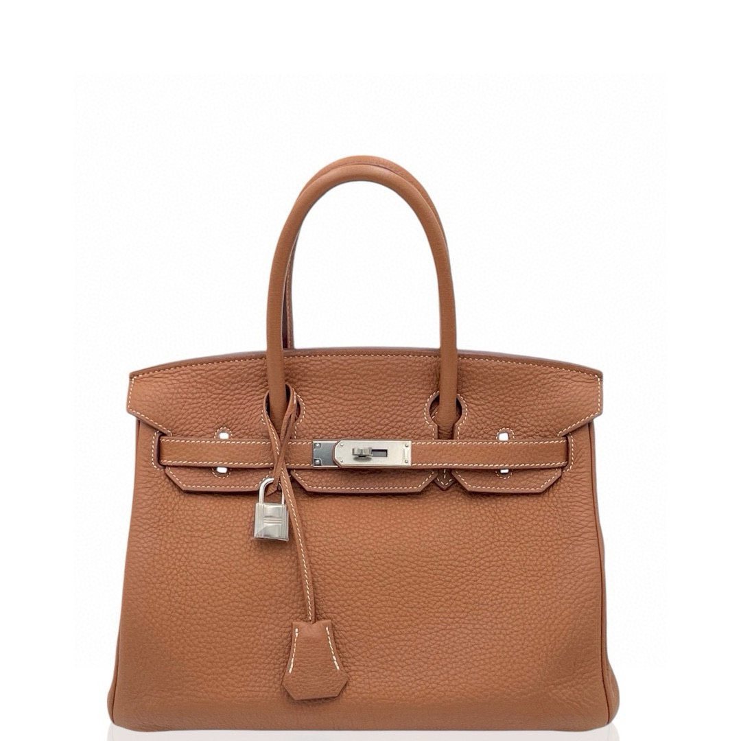 95新 Hermes/爱马仕 98新birkin 30 框Q togo 金棕 0112m2