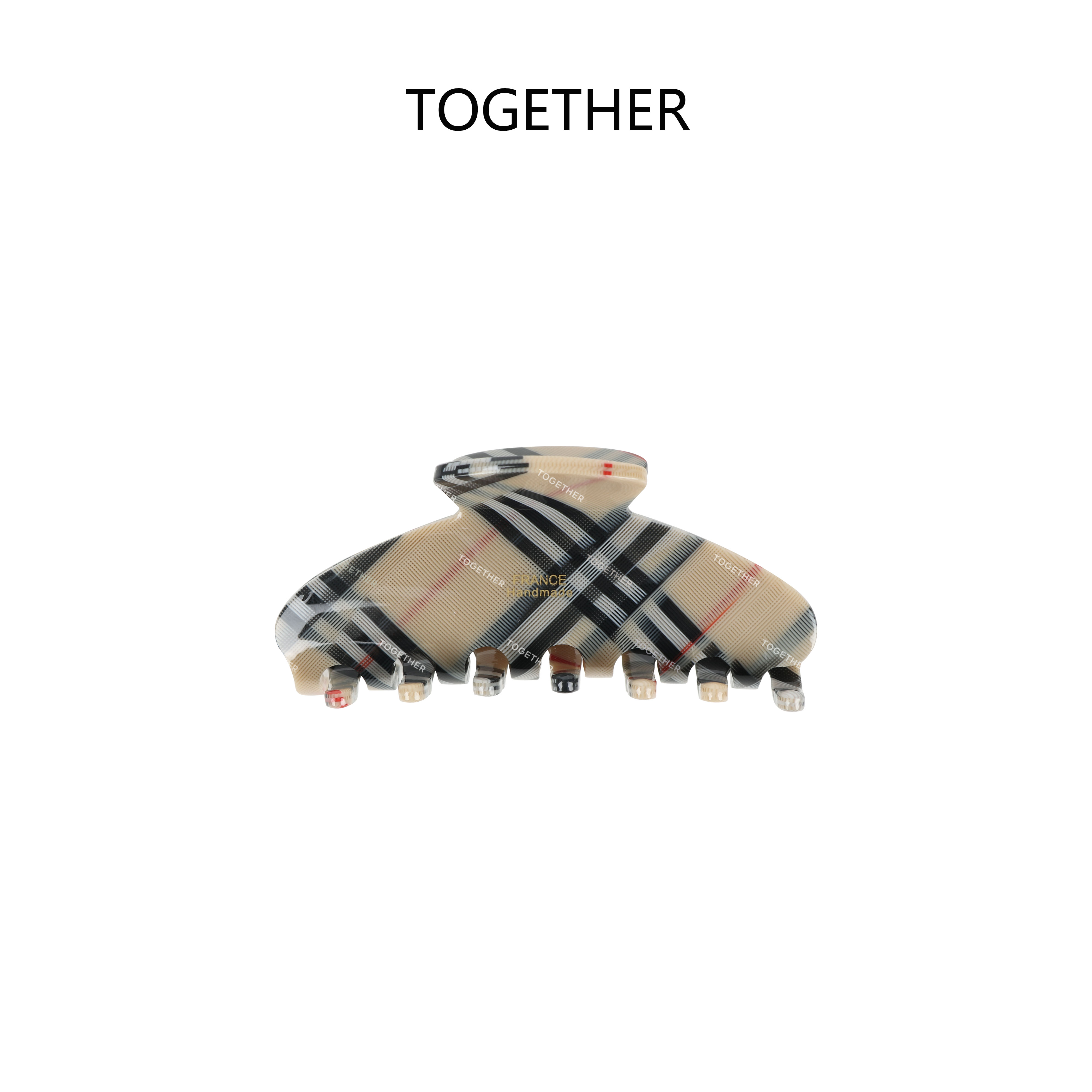 【TOGETHER】韩系豹纹格子醋酸抓夹高级感鲨鱼夹后脑勺盘发GD325