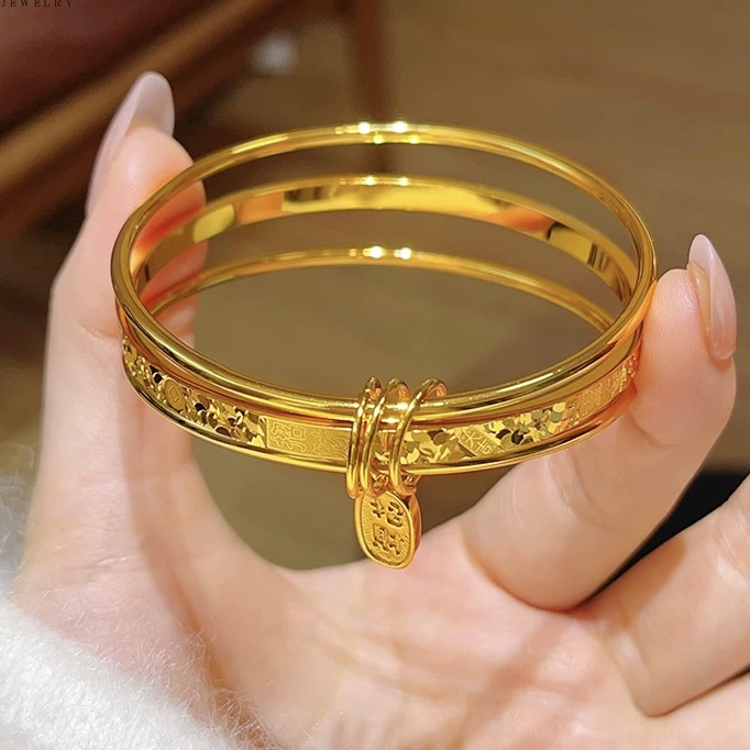 铜合金手镯 铜合金 吉言碎冰冰三圈三生三世经典百搭实心